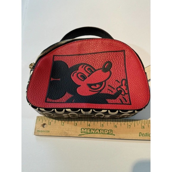 Coach (C6977) Mickey Mouse X Keith Haring Serena Leather Satchel Handbag Purse - Picture 8 of 9